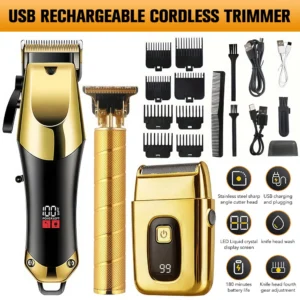 Rechargeable Hair Clipper Set for Men – 3 in 1