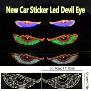 LED Demon Eyes Car Display – Interactive Winking Eyes Animation Panel for Windshield & Rear Window Decoration